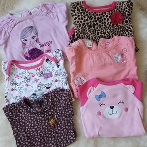 6 baby girl long sleeve  onesies bundle